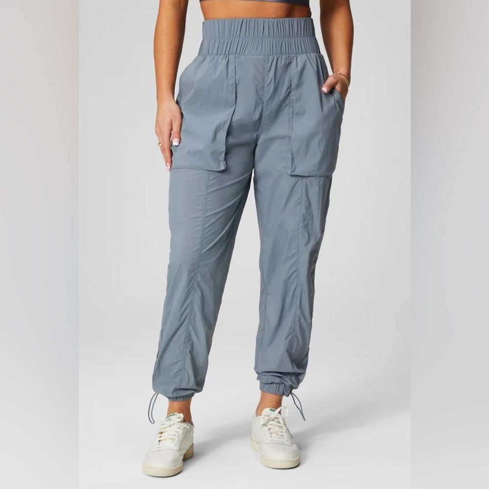 Fabletics Women’s Gray Track Pants with Elastic Waistband
